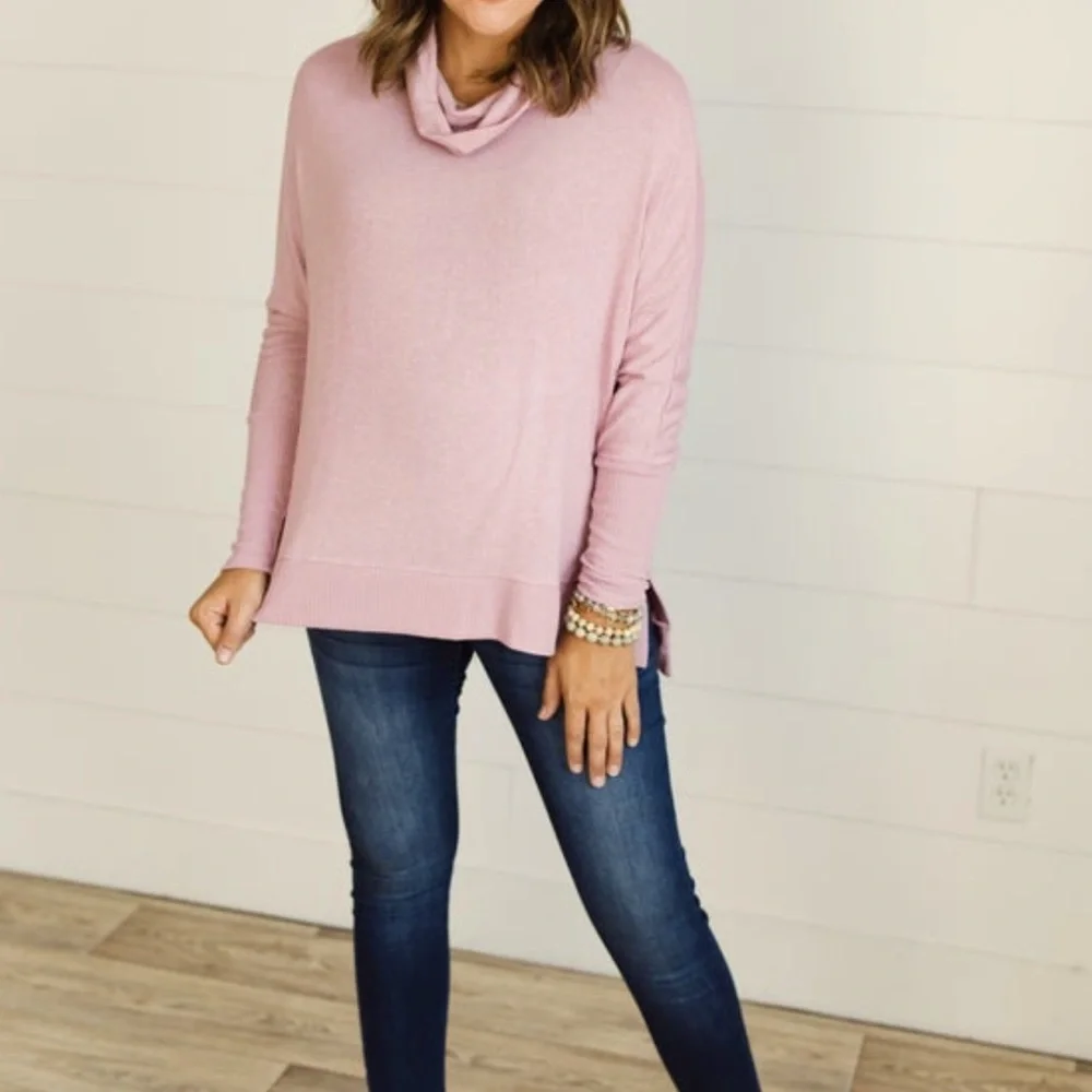 Cowl neck light sweater size L. So soft and comfy!!! - Picture 2 of 4
